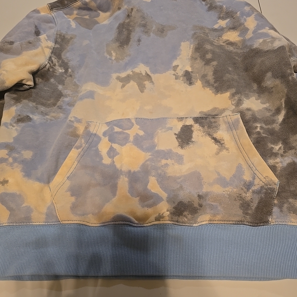 Old Navy Blue and Gray Tie-Dye Hoodie